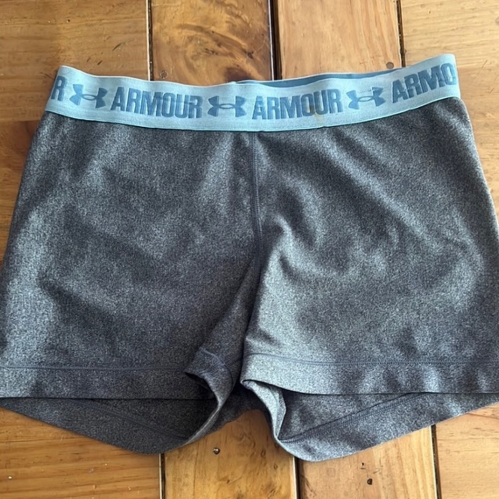 Under Armour Charcoal Shorts with Teal Waistband
